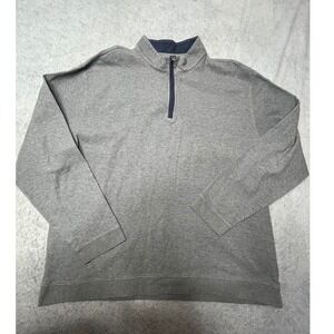 Southern Proper Canal Pullover Mens 2XL Gray Quarter Zip Sweatshirt Heathered
